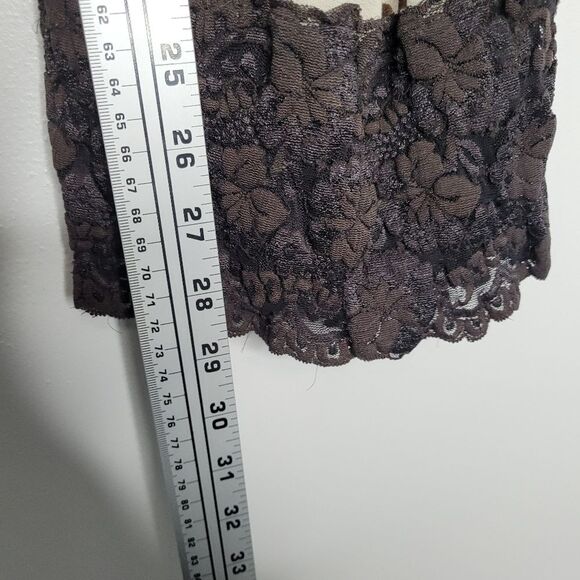 Vintage y2k wet seal tan brown lace floral halter going out top party medium - Picture 5 of 5
